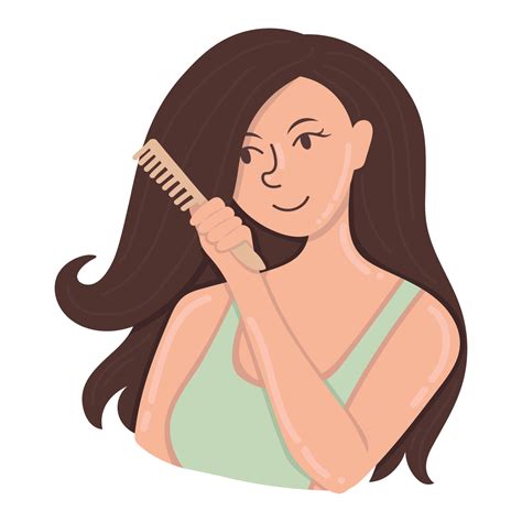 doodle clipart girl combing  hair   comb  vector art
