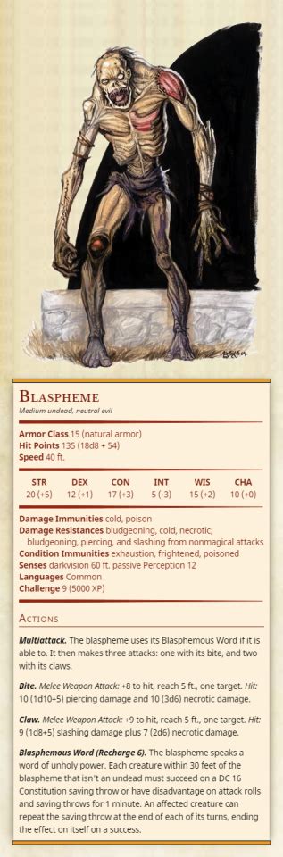Blaspheme Medium Undead Neutral Evil Armor Class Tumbex