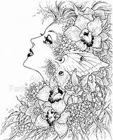 Coloring Pages Fantasy Adults Book Printable Drawing Adult Colouring Fairy Pool Color Final Drawings Flowers Wings Aurora Print Getdrawings Creature sketch template