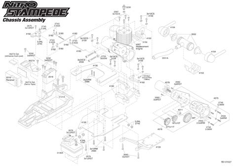 exploded view traxxas nitro stampede  chassis astra