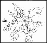 Zekrom Pokémon sketch template