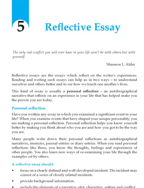 reflective essay   format essay   style