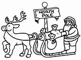 Coloring Pages Pole North Santa Christmas Printables Hubpages Sleigh Leaving sketch template