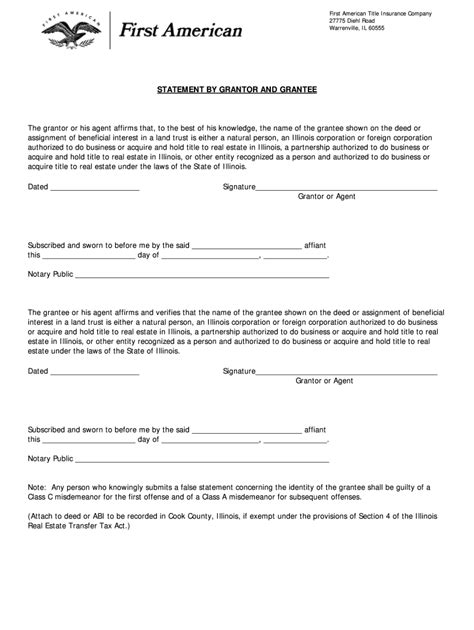 grantor grantee statement form fill   sign printable