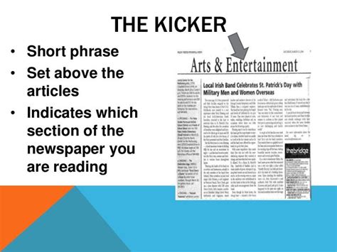 kicker journalism  journalism ii definitions  pattern