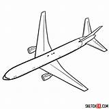 Boeing 767 Draw Step Sketchok Jets Vehicles sketch template