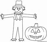 Coloring Halloween Scarecrow Pumpkin Lantern Jack Print Scarecrows Bigactivities sketch template