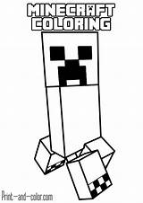 Minecraft Print Color Coloring Pages Boys sketch template