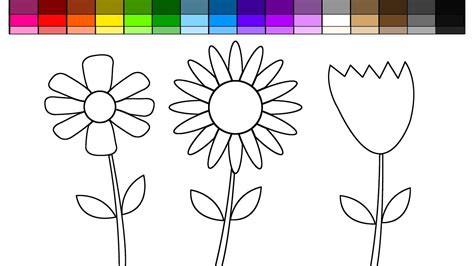 learn colors  kids  color spring flowers  rainbow coloring