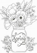 Coloring Spring Flower Pages sketch template