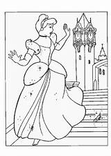 Cinderella Pages Coloring Shoe Stairs Dropped Getcolorings Getdrawings sketch template