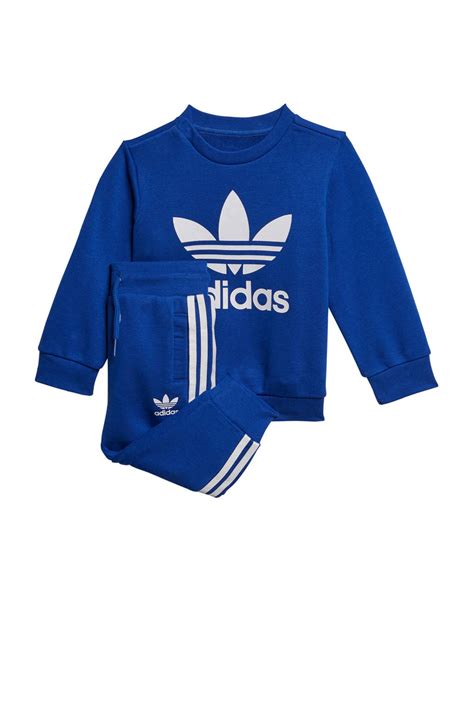 adidas originals joggingpak blauw wehkamp