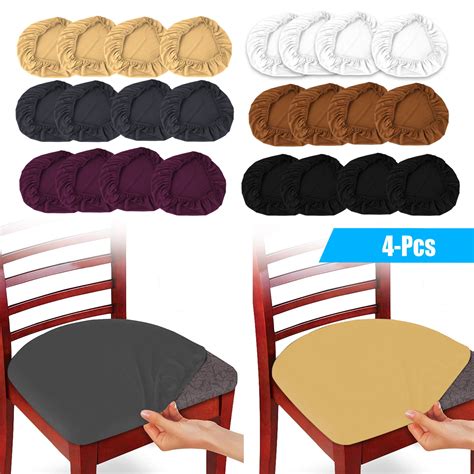 4 Piece Stretch Dining Room Chair Seat Covers Set Morease Removable