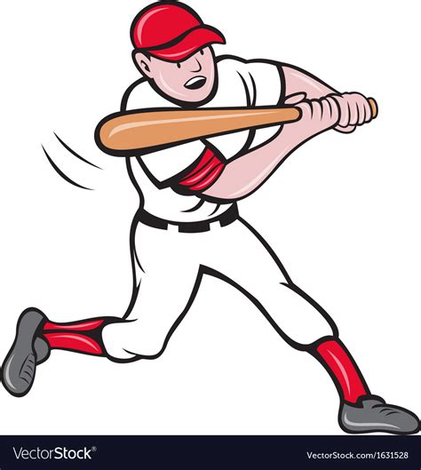 baseball player batting cartoon style royalty  vector