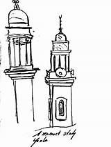 Drawing Minaret Sketching Techniques sketch template