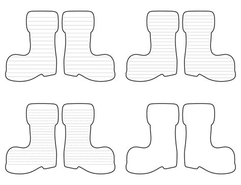printable santa claus boots shaped writing templates