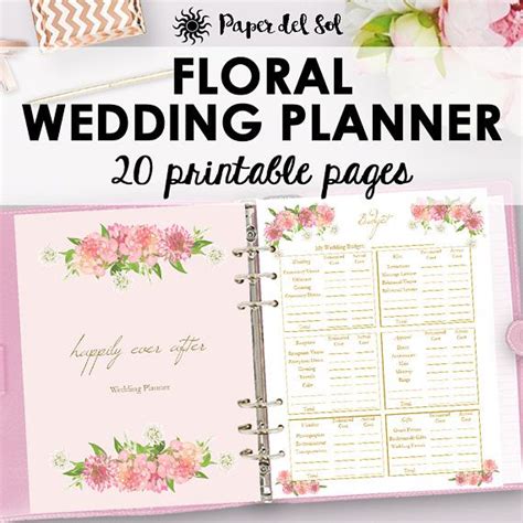 simple wedding planning printable day  wedding binder etsy