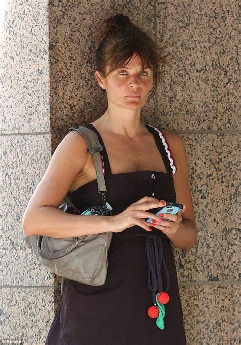 helena christensen spotted makeup free with a slight sunburn in nyc