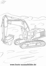 Bagger Malvorlage Kran Ausmalbild Baumaschinen Liebherr Schaufelradbagger Radlader Traktor Zeichnen Bager Baufahrzeuge Spielzeug sketch template