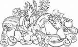 Coloring Fruit Vegetable Pages Garden Vegetables Fruits Orchard Basket Drawing Apple Printable Colouring Color Kids Sheet Sheets Book Getdrawings Getcolorings sketch template