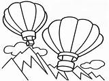Balon Udara Mewarnai Rumah Terbang Diatas Pegunungan Melintas sketch template