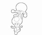 Toadette Toad sketch template