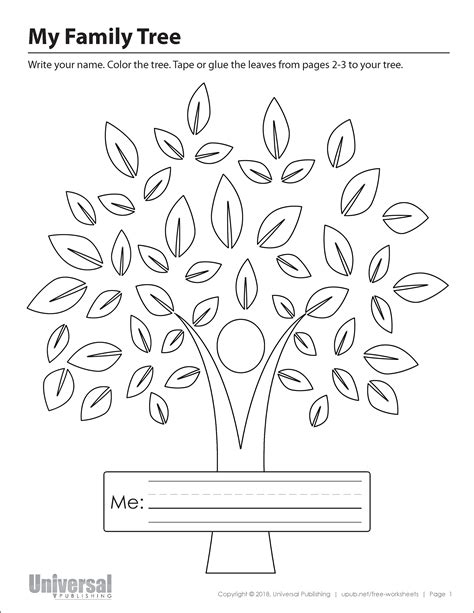 family tree  printables universal publishing