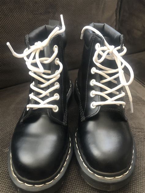 dr martens boots  white laces size ml ebay