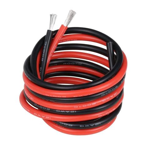 gauge stranded copper wire  ft red   ft black flexible