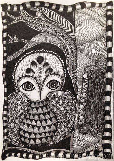 zentangled owl owl art art owl