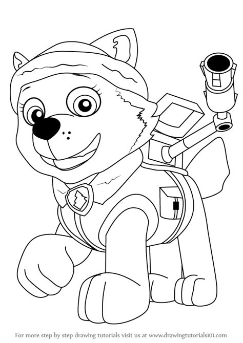 draw everest  female character  paw patrol  bug