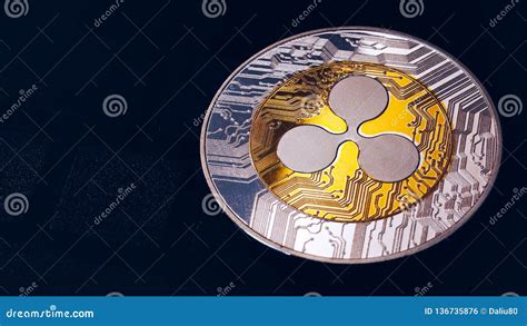ripple cryptocurrency crypto currency silver ripple coin  gold ripple symbol stock photo