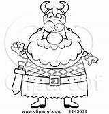 Viking Chubby Waving Coloring Clipart Cartoon Cory Thoman Outlined Vector 2021 sketch template