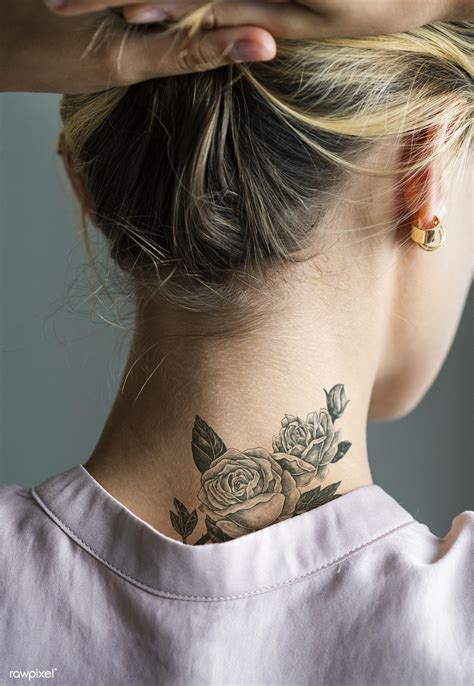 neck tattoo   woman premium image  rawpixelcom