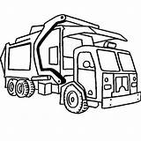 Truck Garbage Dump Compressing Coloring Color sketch template
