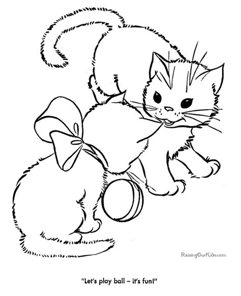 cat  kitten coloring page coloring home