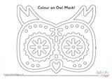 Owl Colouring Mask Pages sketch template