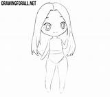 Chibi Draw Girl Drawing Anime Step Drawingforall Hair Face Eyes sketch template