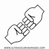 Colorare Bump Fist Handshake Disegni Mani Stretta Ultracoloringpages sketch template