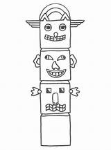 Totem Drawing Pole Native American Kids Coloring Easy Drawings Draw Poles Paintingvalley sketch template