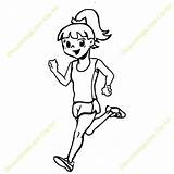 Running Girl Clipart Drawing Cartoon Draw Front Clipground Simple sketch template
