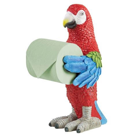 tropical parrot toilet paper holder  collections  collectionsetc tropical parrot