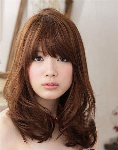 Korean Medium Hairstyle With Bangs