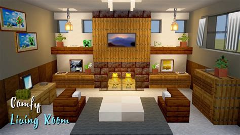 comfy living room tutorial minecraft pe  beta youtube