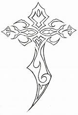 Cross Tribal Drawings Cool Tattoo Tattoos Crosses Designs Coloring Celtic Pages Drawing Outline Choose Board sketch template