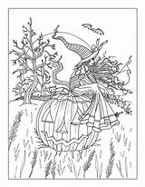 Coloring Halloween Pages Adult Witch Adults Cute Printable 3ctw Pdf Print Library sketch template