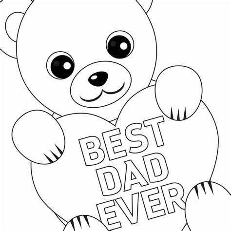 printable fathers day coloring card  page