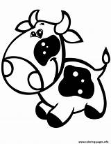 Cow Coloring Pages Cute Baby Easy Super Cartoon Printable Animal Drawing Print Kids Clipart Animals Cows Colouring Color Cliparts Simple sketch template