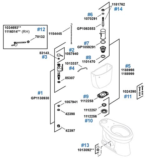 cimarron toilet replacement parts  kohler