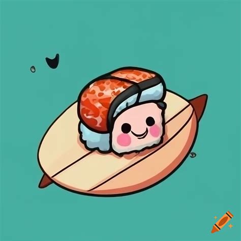 Sushi Riding A Surfboard